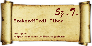 Szekszárdi Tibor névjegykártya