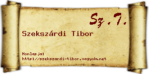 Szekszárdi Tibor névjegykártya
