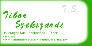 tibor szekszardi business card