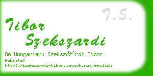 tibor szekszardi business card